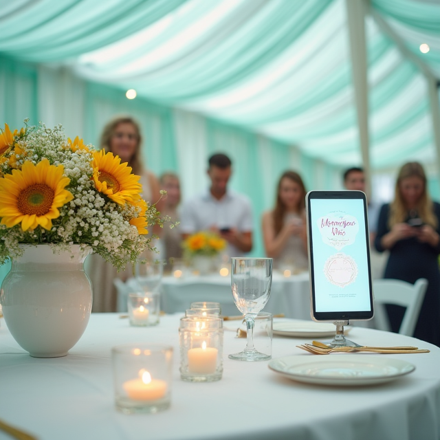 A personalized mobile interaction prepared for wedding guests