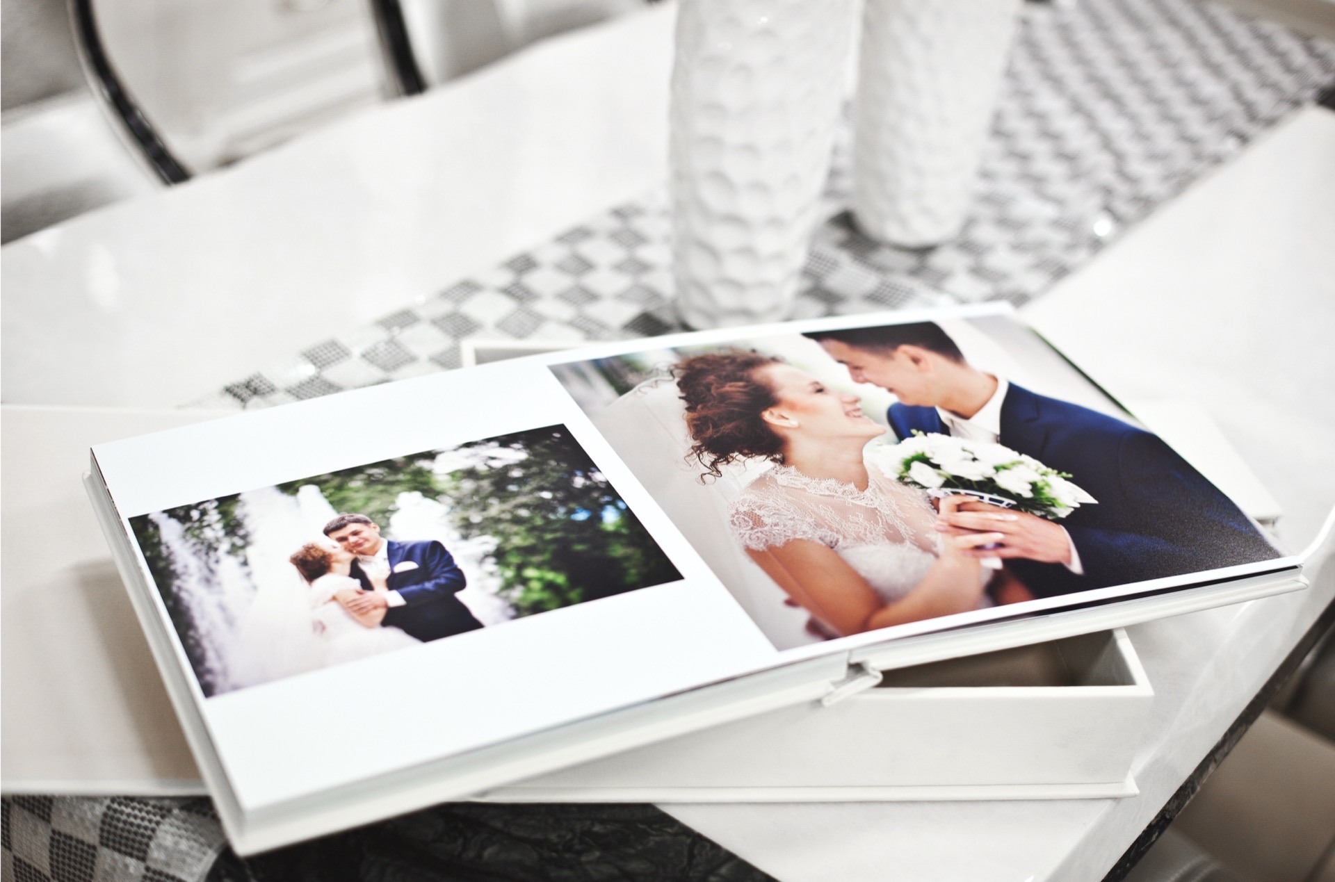 A wedding album preserving the couple's memories